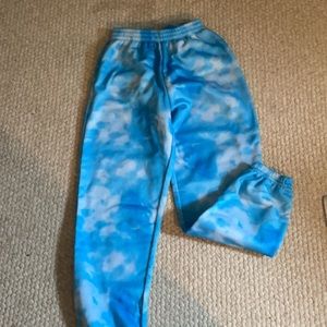 Blue Tie Dye Sweat Pants